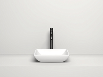 Раковина из литьевого мрамора Salini CALLISTA 1101108G 38х38 накладная цвет белый без отверстий под смеситель